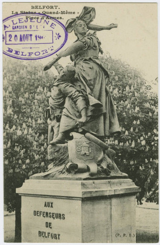 Belfort, la statue Quand-Même, place d'Armes.