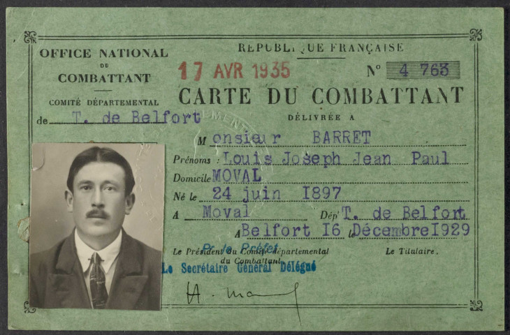 BARRET Louis Joseph Jean Paul