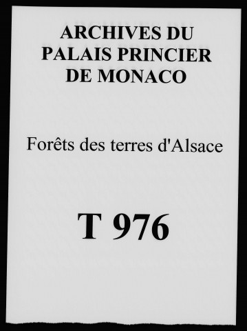 Observations, mémoires et correspondances concernant un projet non réalisé d'échange de forêts, droits et revenus entre la duchesse de Mazarin et la comtesse de Reinach-Foussemagne.