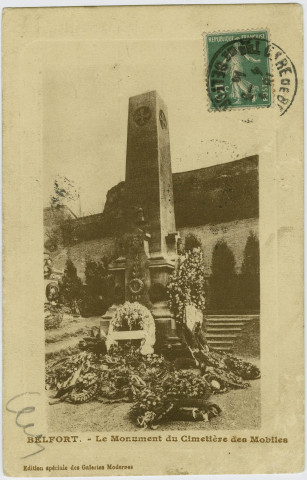 Belfort, le monument du cimetière des Mobiles.