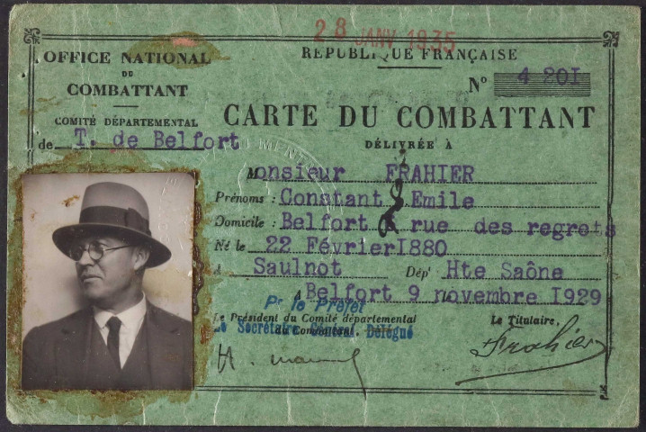 FRAHIER Constant Emile