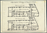 Belfort, hôpital Sainte-Barbe à Belfort, plan du premier et du second étage ( juin 1725).