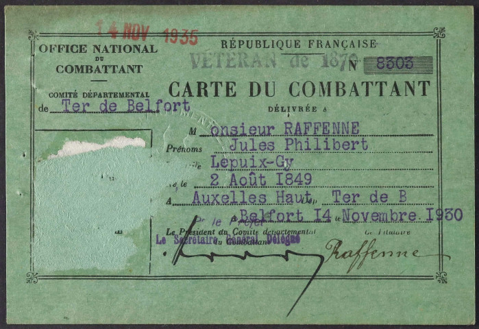 RAFFENNE Jules Philibert