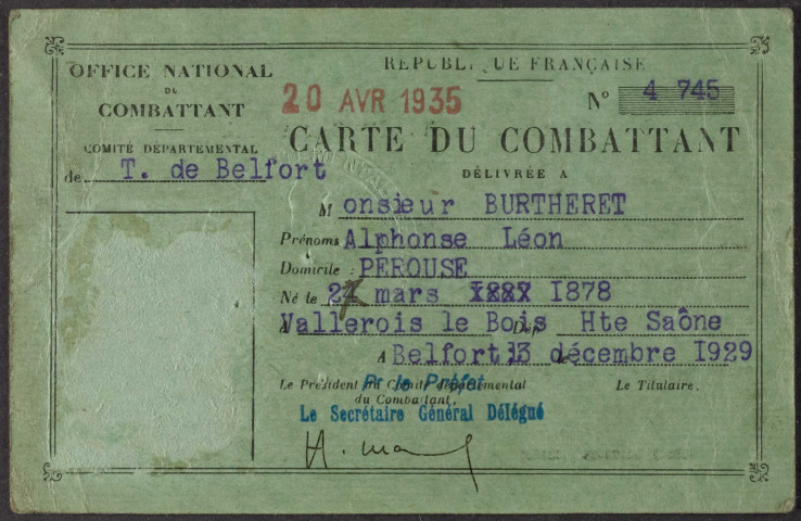 BURTHERET Alphonse Léon