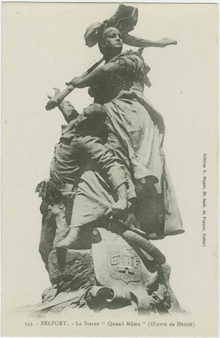 Belfort, la statue "Quand Même" (œuvre de Mercié).