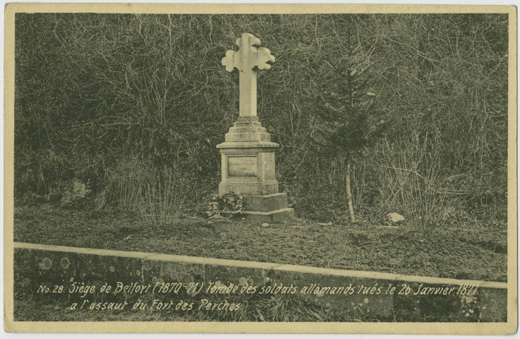 Siège de Belfort (1870-71), tombe des soldats allemands tués le 26 janvier 1871 à l'assaut du Fort des Perches.
