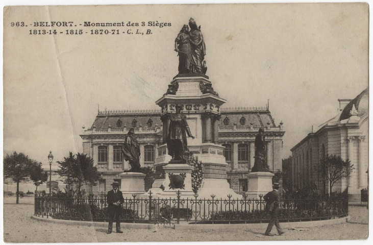 Belfort, monument des 3 Sièges, 1813-1814 - 1815 - 1870-1871.