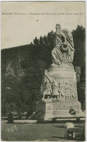 Belfort (Territoire), monument aux Morts de la Grande Guerre 1914-1918.