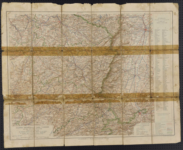 Carte générale des Vosges et des régions voisines.
