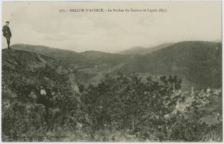 Ballon d’Alsace, Le rocher du Canton et Lepuix (Territoire-de-Belfort, France).