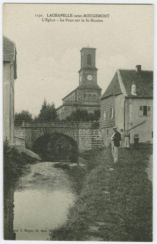 Lachapelle-sous-Rougemont, l'église et le pont sur la St-Nicolas.
