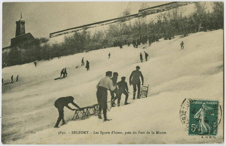Belfort, les sports d'hiver, près du fort de la Miotte.