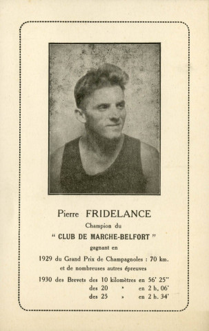 Pierre Fridelance, champion du club de Marche-Belfort