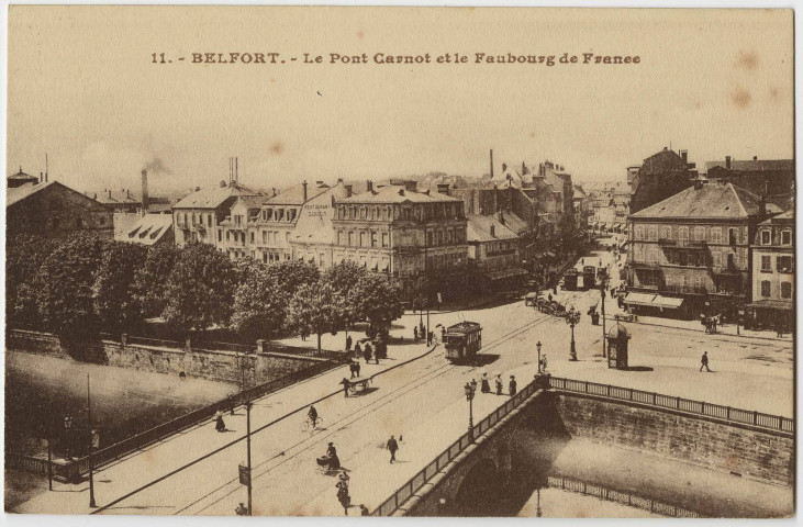 Belfort, le pont Carnot et le faubourg de France.