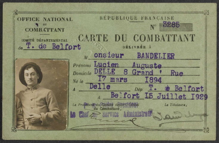 BANDELIER Lucien Auguste