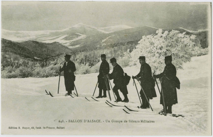 Ballon d’Alsace, un groupe de skieurs militaires.