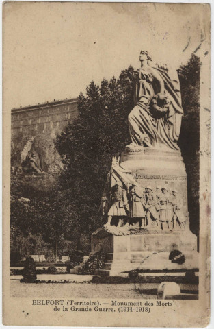 Belfort (Territoire), monument aux Morts de la Grande Guerre, (1914-1918).
