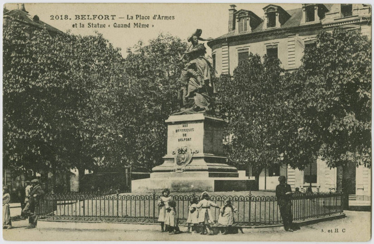 Belfort, la place d’Armes et la statue Quand Même.
