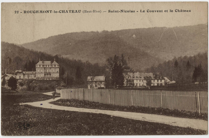 Rougemont-le-Château (Haut-Rhin), Saint-Nicolas, le couvent et le château.
