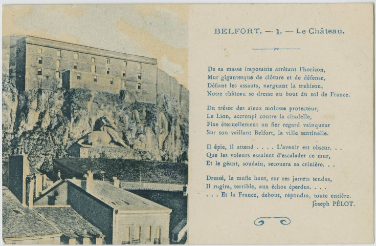 Belfort, le Château [poème de Joseph Pélot].