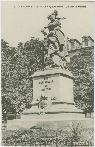 Belfort, la statue "Quand-Même" (œuvre de Mercié).