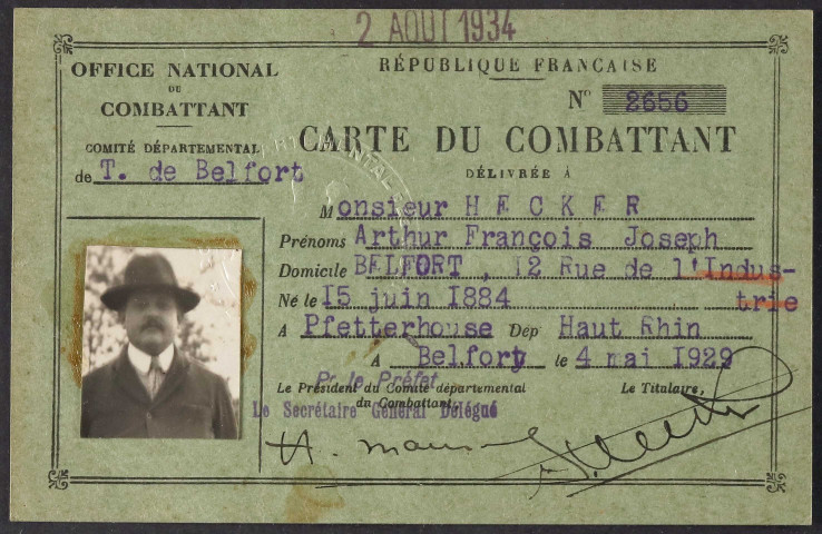 HECKER Arthur François Joseph