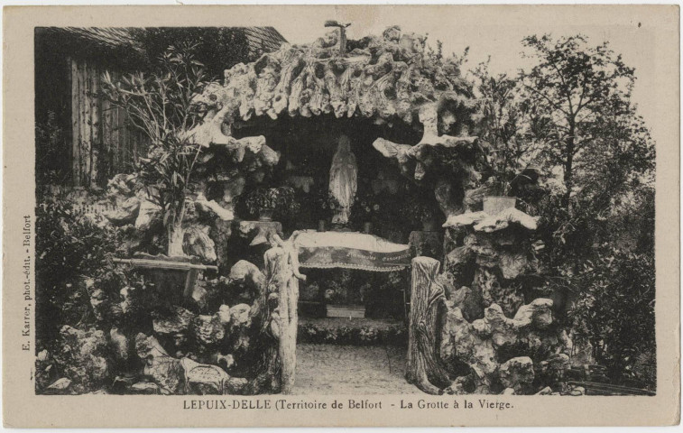Lepuix-Delle (Territoire de Belfort), la grotte à la Vierge.