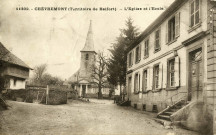 Chèvremont, l'église et l'école.