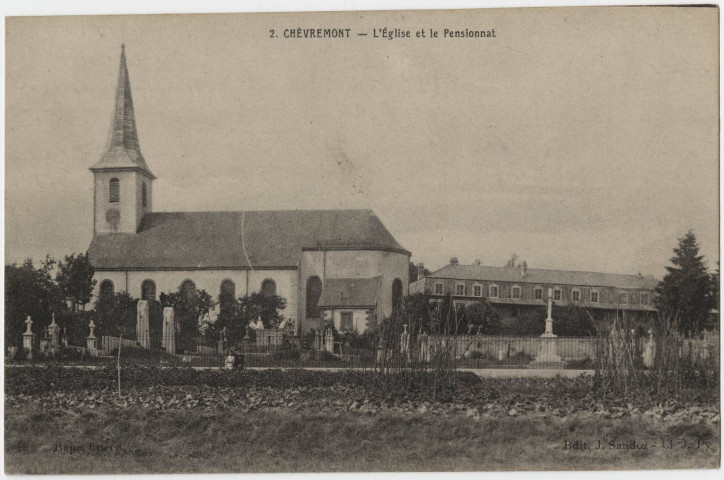 Chèvremont, l'église et le pensionnat.
