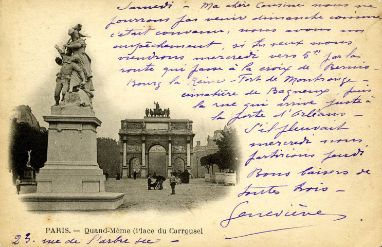 Paris (place du Carrousel), copie de la statue Quand-Même installée place d'armes à Belfort