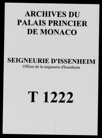 Offices divers : états nominatifs des gages des officiers (1675-1694), charge de procureur fiscal (XVIIIe siècle).