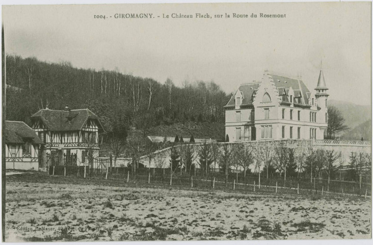 Giromagny, le château Flach sur la route du Rosemont.