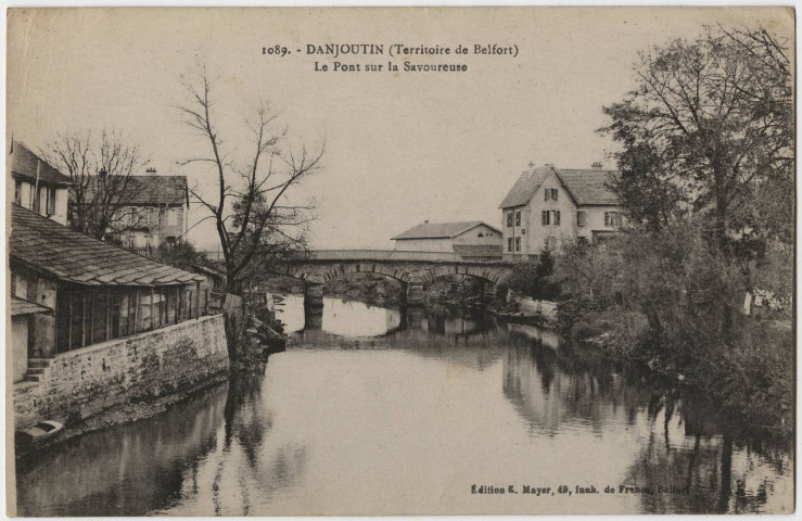Danjoutin (Territoire de Belfort), le pont sur la Savoureuse.