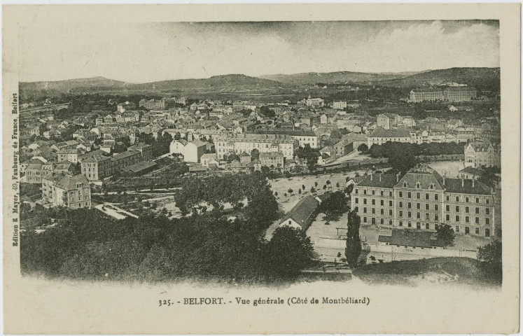 Belfort, vue générale (côté de Montbéliard).