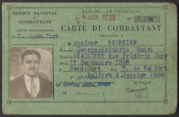 BEURNIER Georges Frédéric Henri