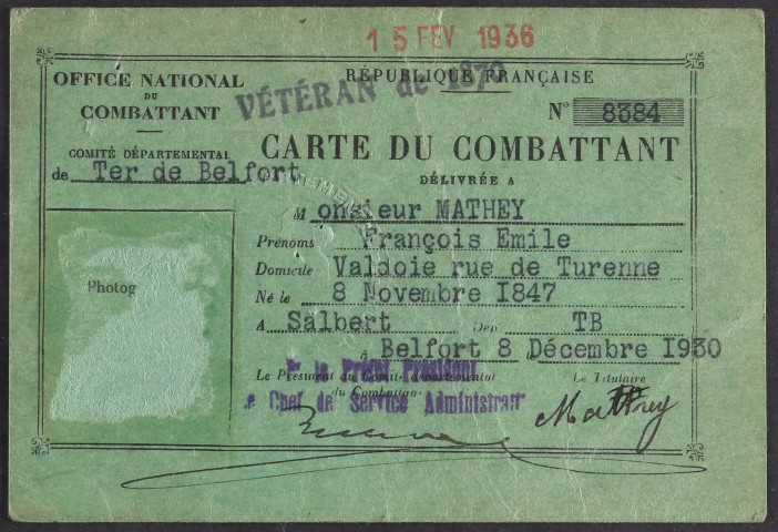 MATHEY François Emile