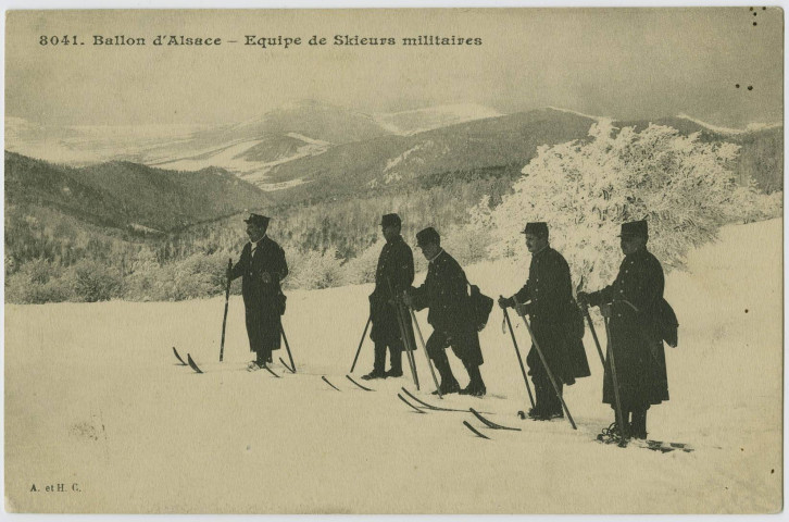 Ballon d'Alsace, équipe de skieurs militaires.