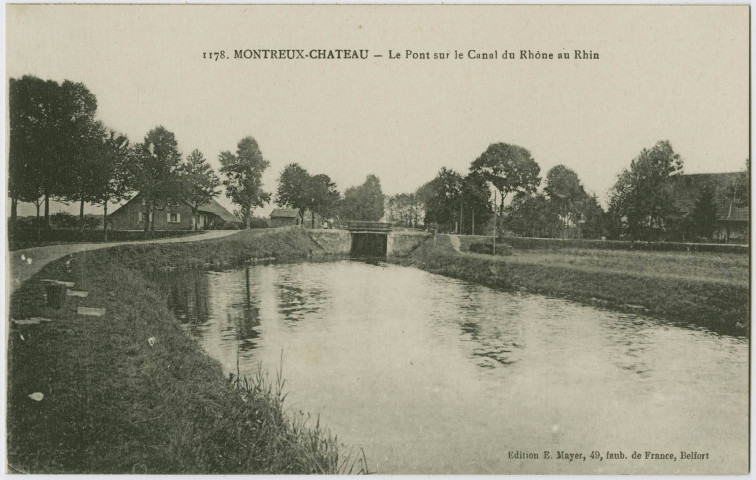 Montreux-Château, le pont sur le canal du Rhône au Rhin.