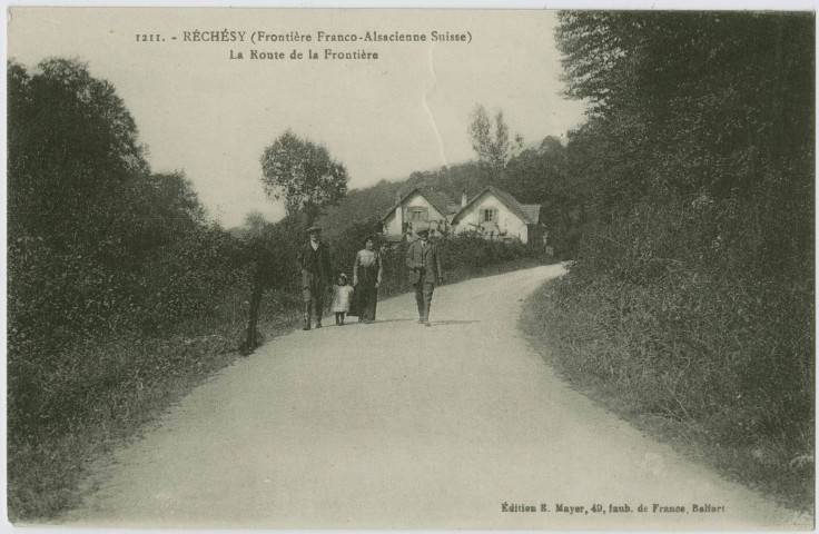 Réchésy (frontière franco-alsacienne Suisse), la route de la frontière.