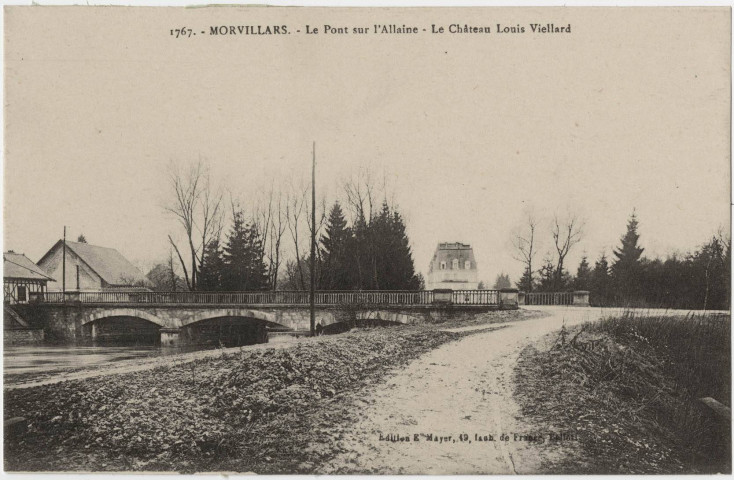 Morvillars, le pont sur l'Allaine, le château Louis Viellard.