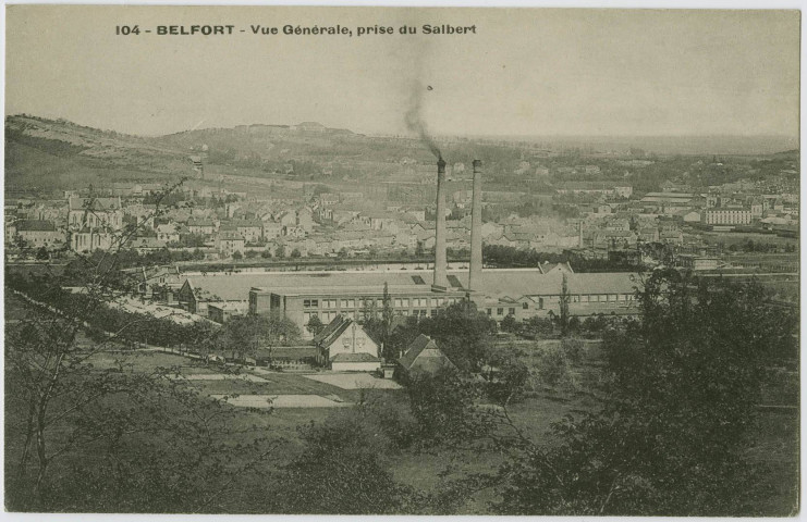Belfort, vue générale prise du Salbert.
