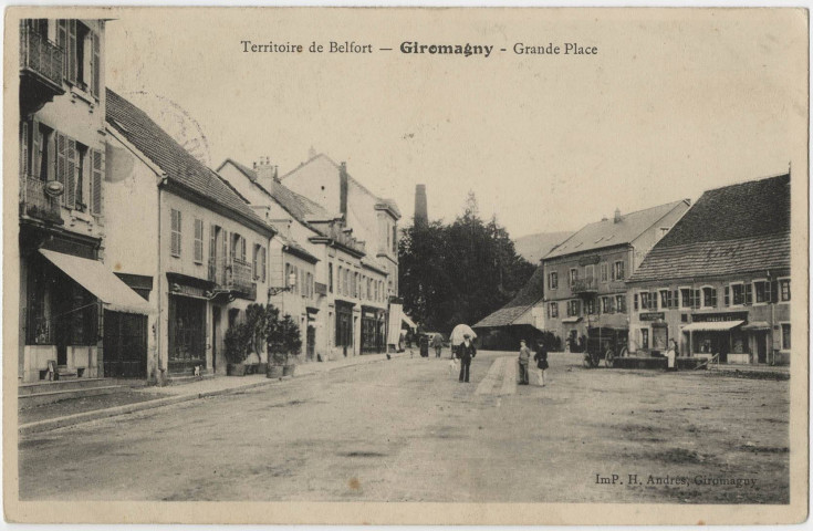 Territoire de Belfort, Giromagny, grande place.