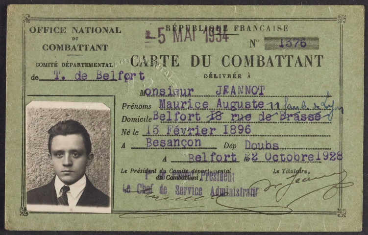 JEANNOT Maurice Auguste