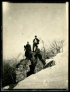 [Ballon d'Alsace], un groupe de soldats sur une roche, en hiver.