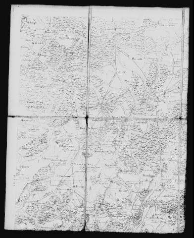 Tableau général des terres du duc de Mazarin en Alsace. Carte sur toile à l'échelle de 10.000 toises, avec limites des seigneuries et nomenclatures des fiefs.