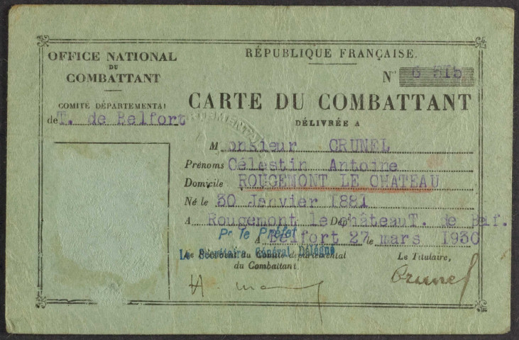 CRUNEL Célestin Antoine