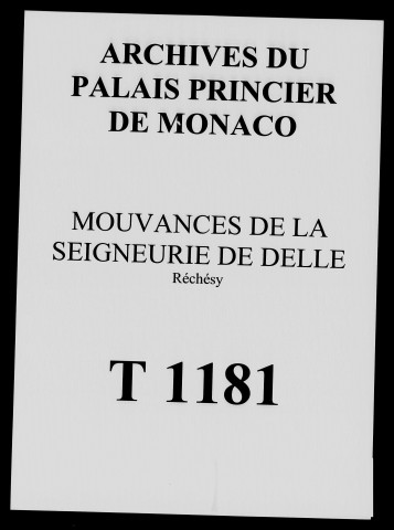 Réchésy : bail du moulin (1666), provisions et résignations pour la cure (1746-1773).