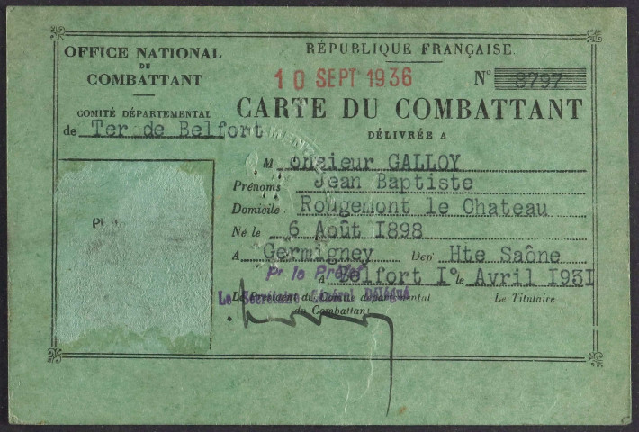 GALLOY Jean Baptiste