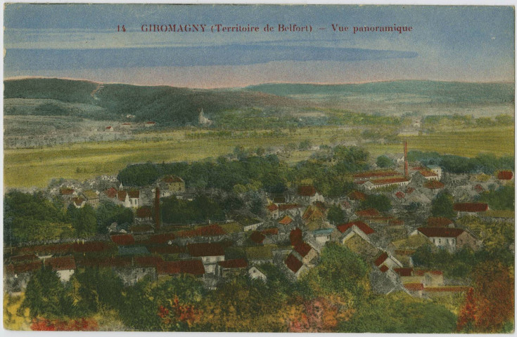 Giromagny (Territoire de Belfort), vue panoramique.