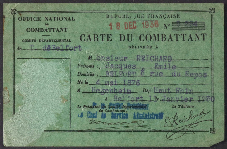 REICHARD Jacques Emile